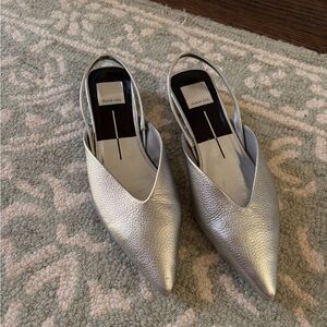 Dolce Vita Byanca Silver Pointed Slingback Flats